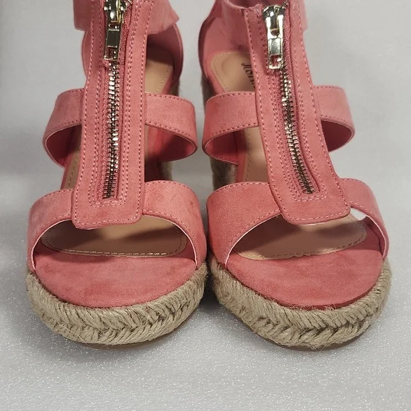 Coral Wedge Sandals Just Fab "Karsey" New In Box size 8 Rope Heel - Picture 15 of 15